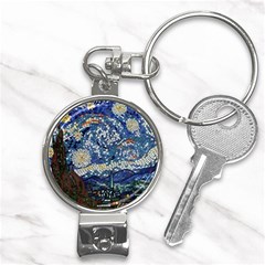 Mosaic Art Vincent Van Gogh Starry Night Nail Clippers Key Chain by Modalart