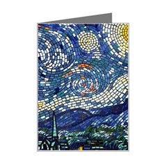 Mosaic Art Vincent Van Gogh Starry Night Mini Greeting Card by Modalart