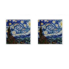 Mosaic Art Vincent Van Gogh Starry Night Cufflinks (square) by Modalart