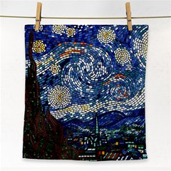 Mosaic Art Vincent Van Gogh Starry Night Face Towel by Modalart