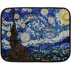 Mosaic Art Vincent Van Gogh Starry Night Two Sides Fleece Blanket (mini) by Modalart