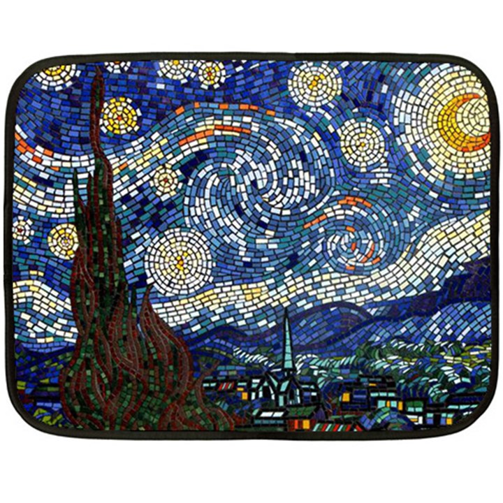 Mosaic Art Vincent Van Gogh Starry Night Two Sides Fleece Blanket (Mini)