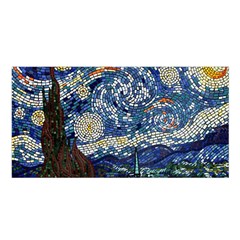 Mosaic Art Vincent Van Gogh Starry Night Satin Shawl 45  X 80  by Modalart