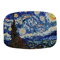 Mosaic Art Vincent Van Gogh Starry Night Mini Square Pill Box by Modalart