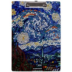 Mosaic Art Vincent Van Gogh Starry Night A4 Acrylic Clipboard by Modalart