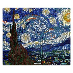 Mosaic Art Vincent Van Gogh Starry Night Premium Plush Fleece Blanket (small) by Modalart