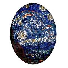 Mosaic Art Vincent Van Gogh Starry Night Oval Glass Fridge Magnet (4 Pack) by Modalart