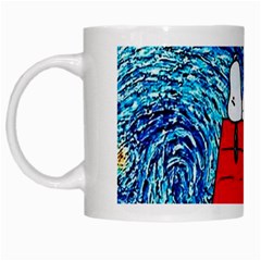 Cartoon Dog Starry Night Van Gogh Parody White Mug by Modalart