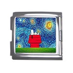 Cartoon Dog Starry Night Van Gogh Parody Mega Link Italian Charm (18mm) Front