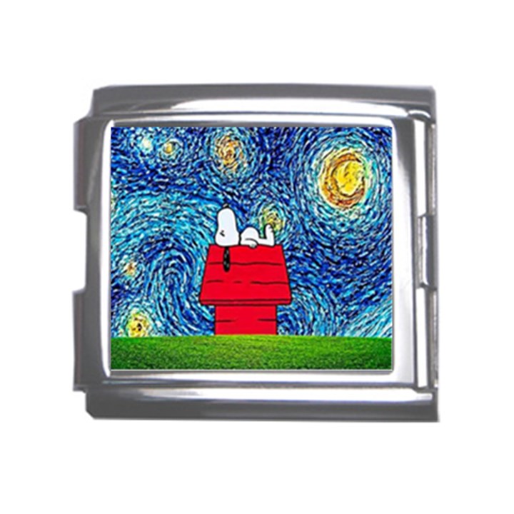 Cartoon Dog Starry Night Van Gogh Parody Mega Link Italian Charm (18mm)