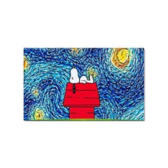 Cartoon Dog Starry Night Van Gogh Parody Sticker (rectangular) by Modalart