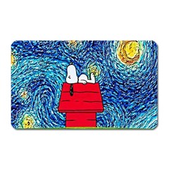 Cartoon Dog Starry Night Van Gogh Parody Magnet (rectangular) by Modalart