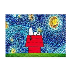 Cartoon Dog Starry Night Van Gogh Parody Sticker A4 (10 Pack) by Modalart