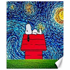 Cartoon Dog Starry Night Van Gogh Parody Canvas 8  X 10  by Modalart