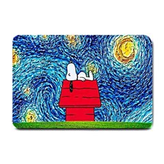 Cartoon Dog Starry Night Van Gogh Parody Small Doormat