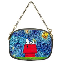 Cartoon Dog Starry Night Van Gogh Parody Chain Purse (one Side) by Modalart