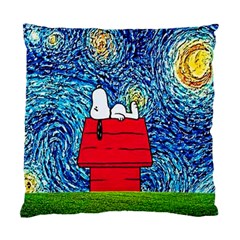 Cartoon Dog Starry Night Van Gogh Parody Standard Cushion Case (one Side) by Modalart