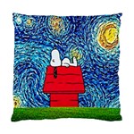 Cartoon Dog Starry Night Van Gogh Parody Standard Cushion Case (One Side) Front