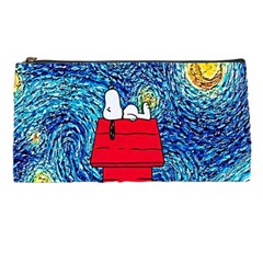 Cartoon Dog Starry Night Van Gogh Parody Pencil Case by Modalart