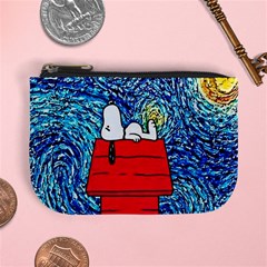 Cartoon Dog Starry Night Van Gogh Parody Mini Coin Purse by Modalart