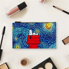 Cartoon Dog Starry Night Van Gogh Parody Cosmetic Bag (small) by Modalart