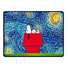 Cartoon Dog Starry Night Van Gogh Parody Fleece Blanket (small) by Modalart