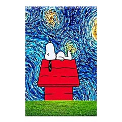 Cartoon Dog Starry Night Van Gogh Parody Shower Curtain 48  X 72  (small)  by Modalart