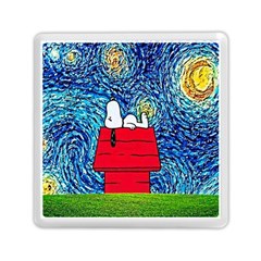 Cartoon Dog Starry Night Van Gogh Parody Memory Card Reader (square) by Modalart