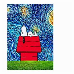 Cartoon Dog Starry Night Van Gogh Parody Small Garden Flag (two Sides) by Modalart