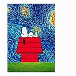 Cartoon Dog Starry Night Van Gogh Parody Small Garden Flag (Two Sides) Front