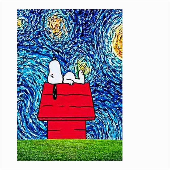 Cartoon Dog Starry Night Van Gogh Parody Small Garden Flag (Two Sides)