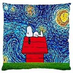 Cartoon Dog Starry Night Van Gogh Parody Standard Premium Plush Fleece Cushion Case (one Side) by Modalart