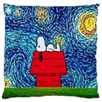 Cartoon Dog Starry Night Van Gogh Parody Standard Premium Plush Fleece Cushion Case (Two Sides) Front