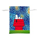 Cartoon Dog Starry Night Van Gogh Parody Lightweight Drawstring Pouch (L) Front