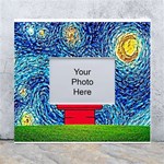 Cartoon Dog Starry Night Van Gogh Parody White Wall Photo Frame 5  x 7  Front