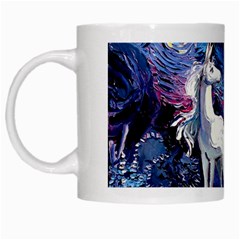 Unicorn Starry Night Print Van Gogh White Mug by Modalart