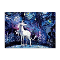 Unicorn Starry Night Print Van Gogh Sticker A4 (10 Pack) by Modalart