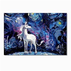 Unicorn Starry Night Print Van Gogh Postcards 5  X 7  (pkg Of 10) by Modalart