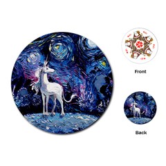 Unicorn Starry Night Print Van Gogh Playing Cards Single Design (round) by Modalart