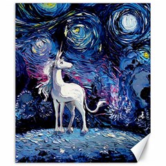 Unicorn Starry Night Print Van Gogh Canvas 20  X 24  by Modalart