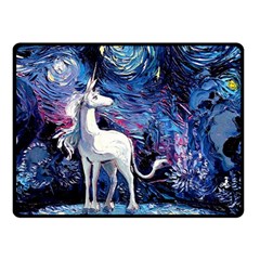 Unicorn Starry Night Print Van Gogh Fleece Blanket (small) by Modalart