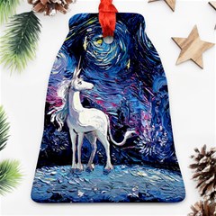 Unicorn Starry Night Print Van Gogh Bell Ornament (two Sides) by Modalart