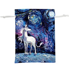 Unicorn Starry Night Print Van Gogh Lightweight Drawstring Pouch (xl) by Modalart