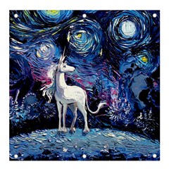 Unicorn Starry Night Print Van Gogh Banner And Sign 4  X 4  by Modalart