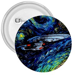 Star Ship Parody Art Starry Night 3  Buttons by Modalart