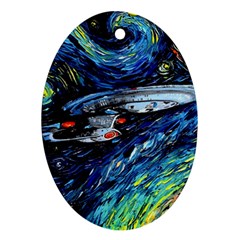 Star Ship Parody Art Starry Night Ornament (oval) by Modalart