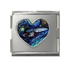 Star Ship Parody Art Starry Night Mega Link Heart Italian Charm (18mm) by Modalart