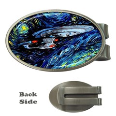 Star Ship Parody Art Starry Night Money Clips (oval)  by Modalart