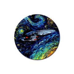 Star Ship Parody Art Starry Night Rubber Coaster (round) by Modalart