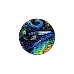 Star Ship Parody Art Starry Night Golf Ball Marker by Modalart